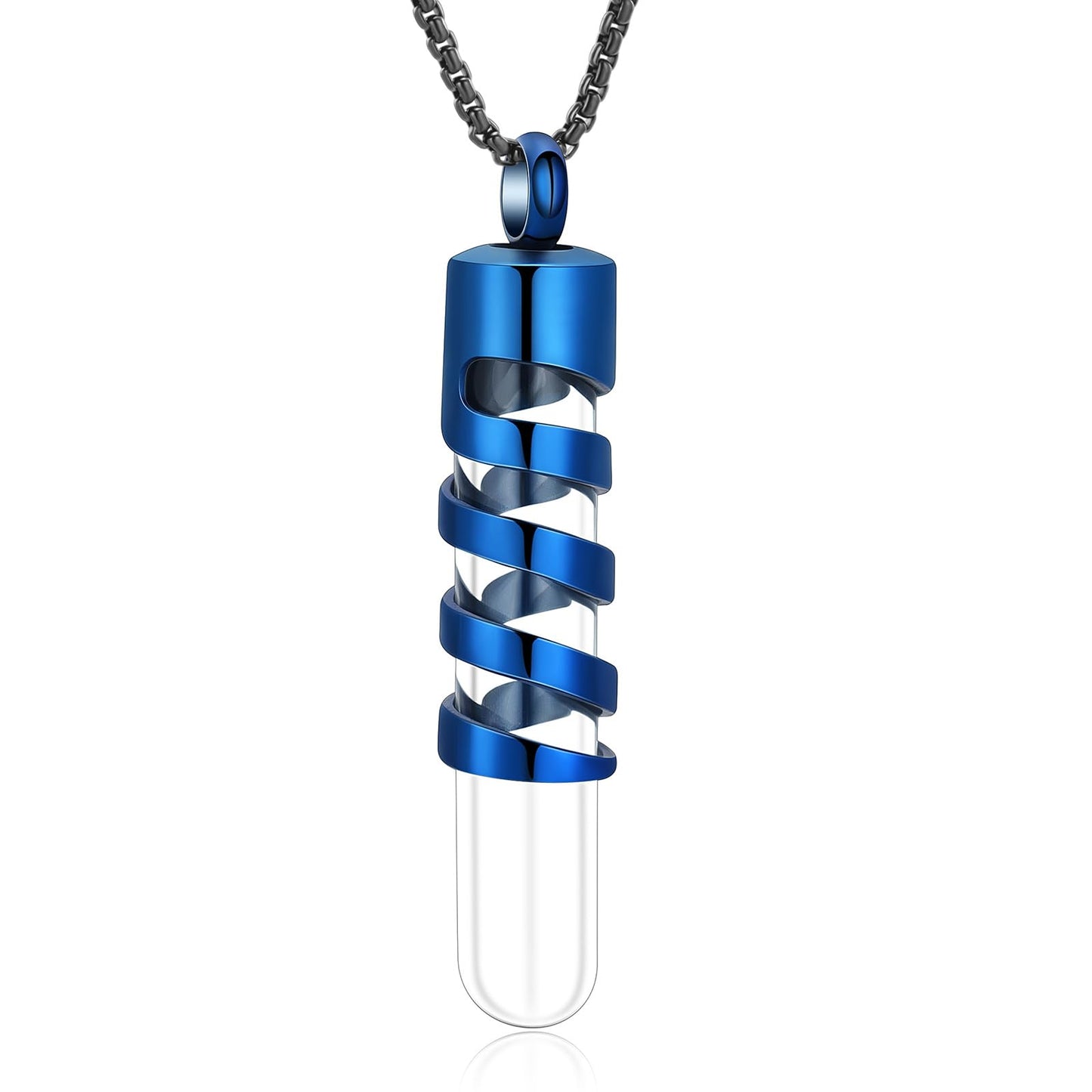 Cremation Jewelry for ashes Clear Glass Tube Cylinder urn Pendant Stainless Steel Urn Necklace Memorial Jewelry Ashes Necklace Cremation Keepsake for Men Women