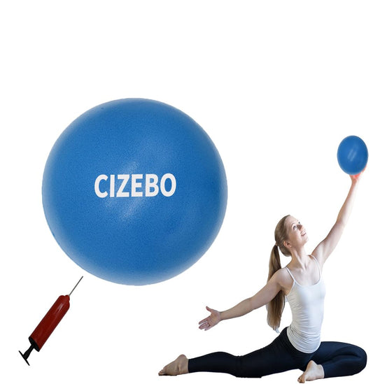 CIZEBO Small Exercise Ball Between Knees, 6 inch Pilates Ball with Needle Pump, Mini Yoga Ball for Core Stability Workout Fitness, Blue