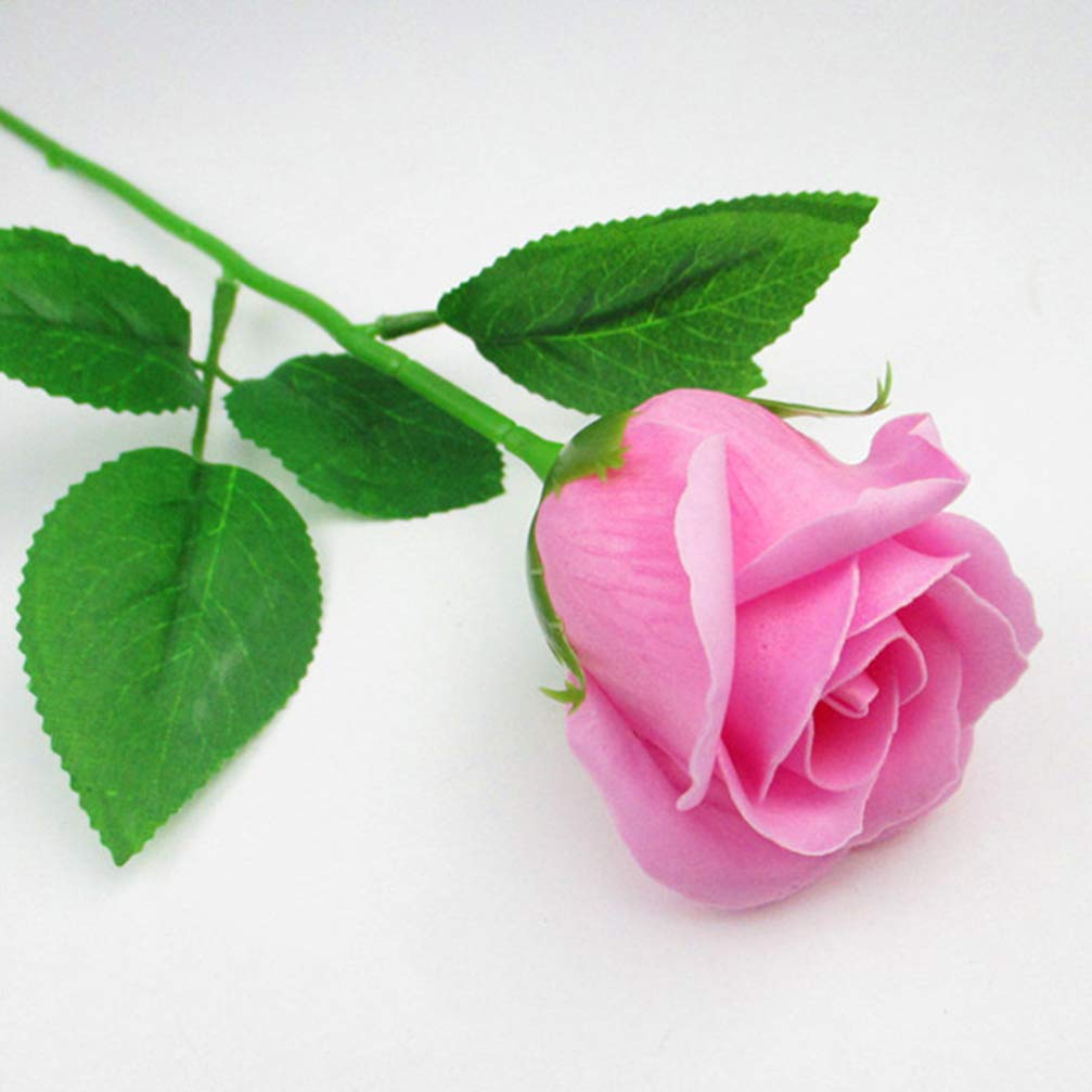 LIOOBO 100Pcs Floral Wire Stem Artificial Rose Flower Stems Plastic Fake Flower Decor for DIY Craft Bouquets Wreaths Wedding Arrangement Room Home Restaurant Party Valentine's Day Decoration 13-Inch