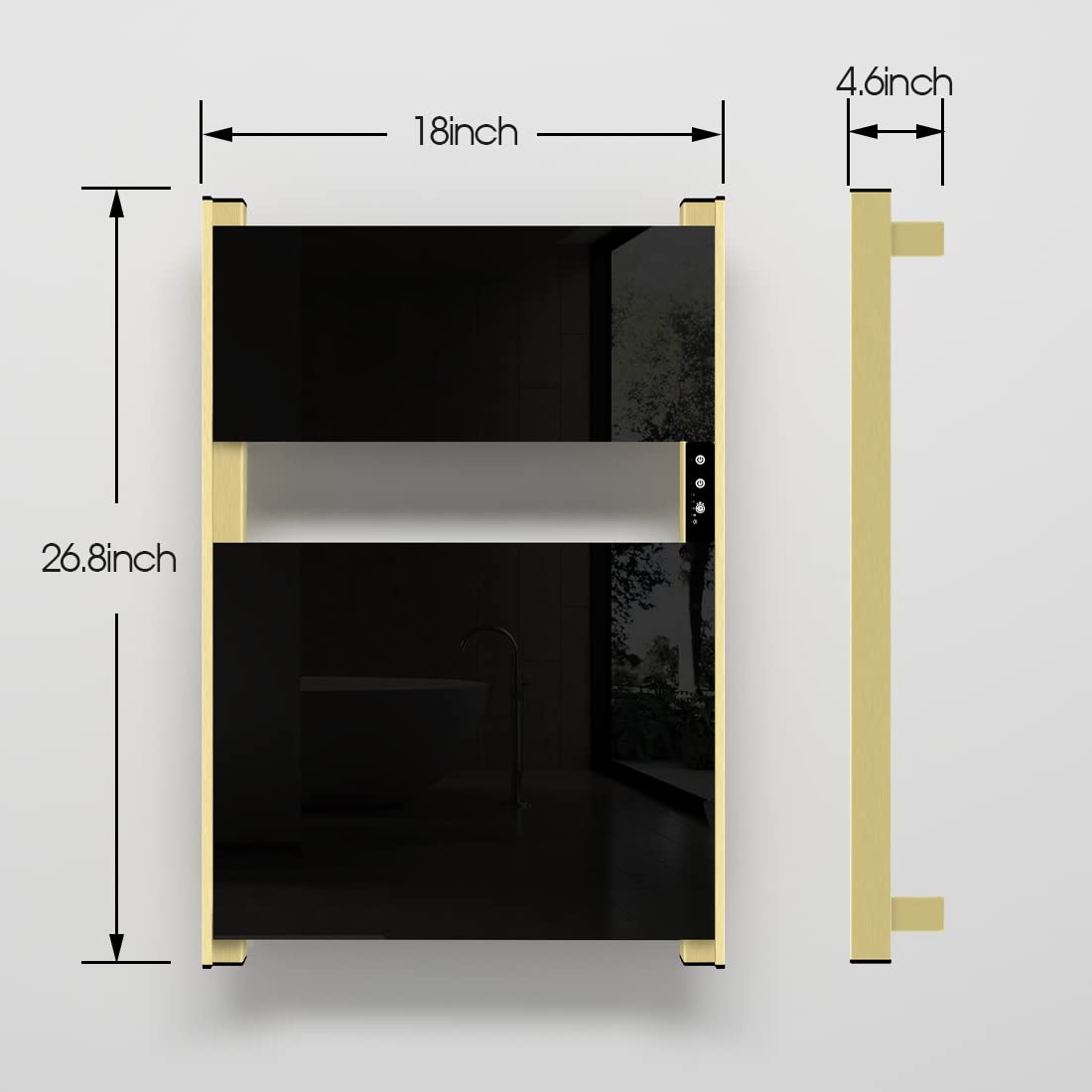 Evokor Heated Towel Rack for Bathroom, Towel Warmer with Timer Wall Mounted, Electric Towel Warmers, Bath Towel Heater with Black Tempered Safty Glass, Graphene, Towel Drying Rack- 26.8 x18 inch