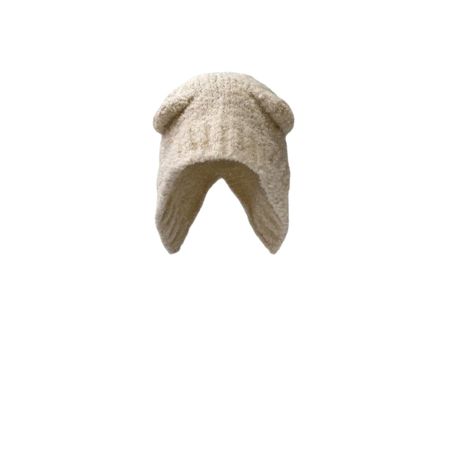 The Human Bear Ears Warm Hat - Y2K Adventure Time Plush Beanie for Women - All-Around Head and Ear.