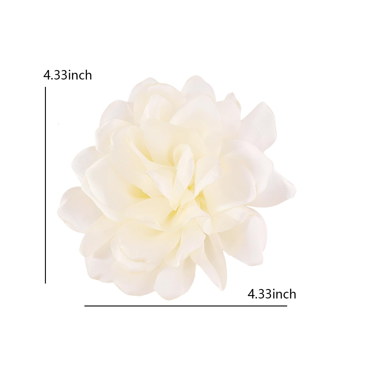 Elegant Large Cloth Flower Brooches Big Camellia Flower Pin for Women Dainty Cloth Fabric Rose Brooches Dress Skirt Scarf Hat Pins Clothing Decoration Accessories (white)