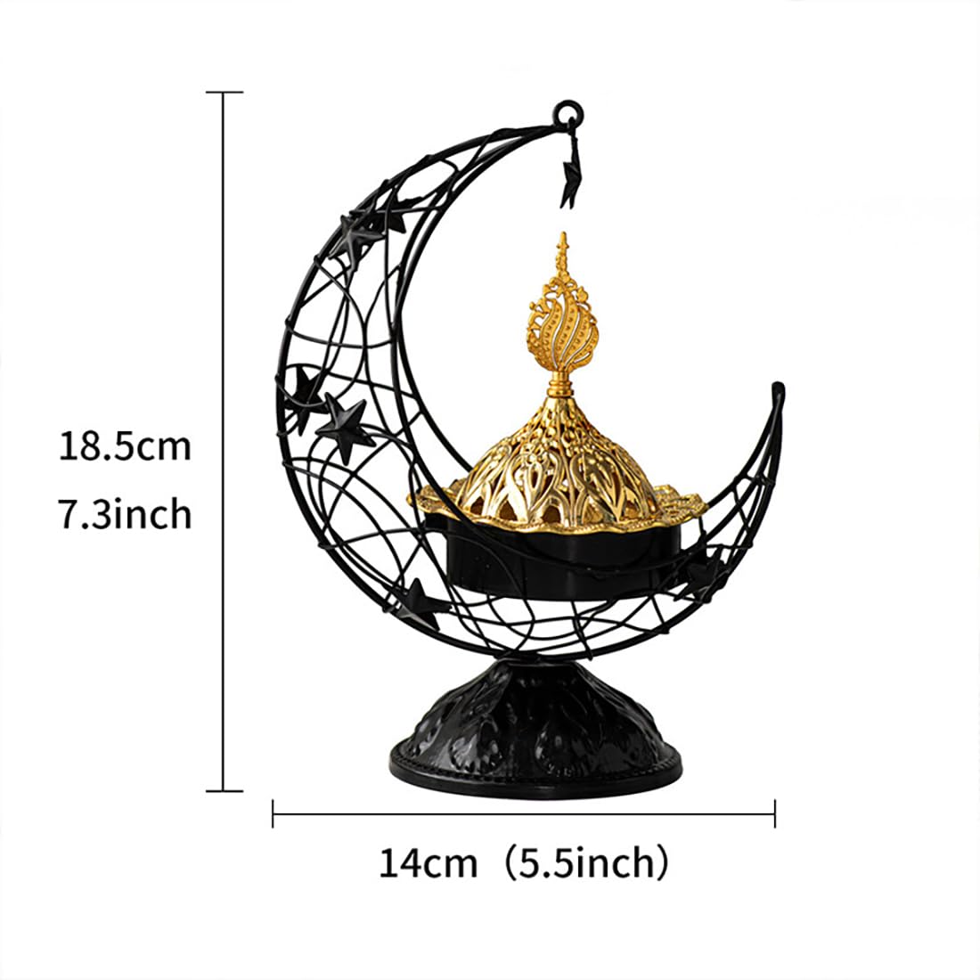 Metal Greek Incense Burner Antique Arabic Incense Censer Pot Metal Candlestick Candle Stand Incense Bowl for Aromatherapy Yoga Spa Home Decor (Black)