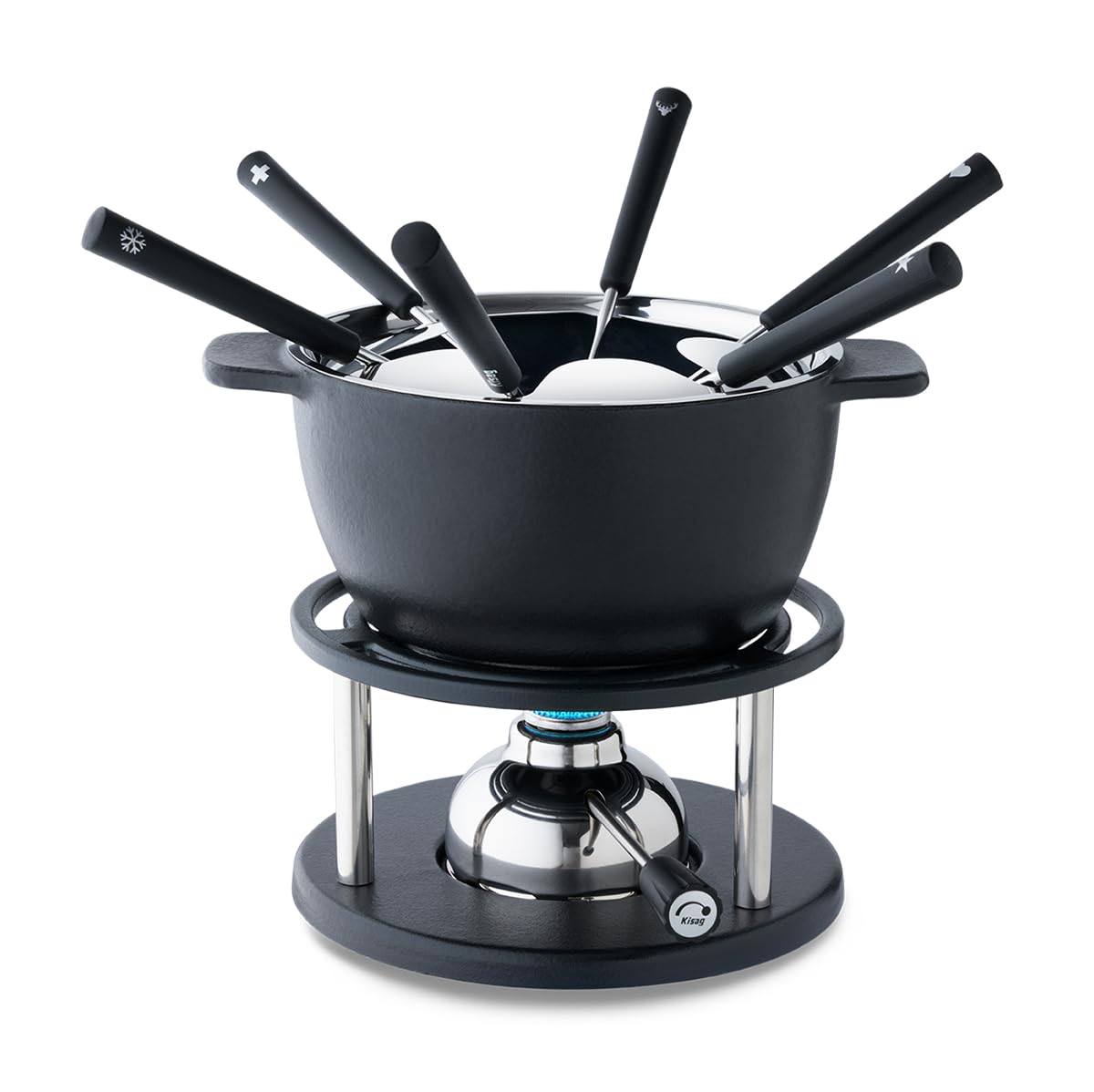 Kisag Cast Iron Fondue Set - Genuine Swiss Made