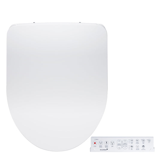 SmartBidet® SB-1200 Luxury Advanced Electric Smart Bidet Round White Toilet Seat with Remote control, Endless Warm Water with LED Night Light, Slim Profile