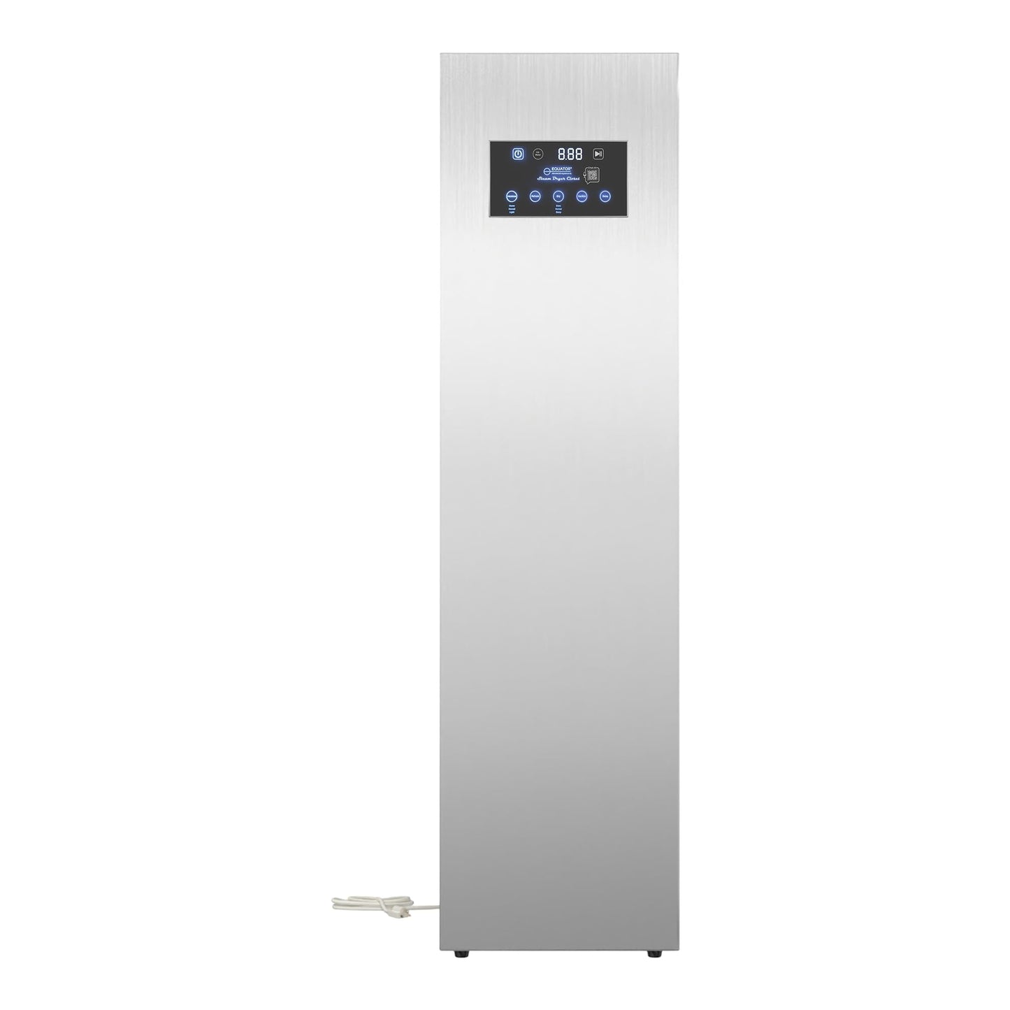 Equator 7.6cf Smart Steam Dryer Closet 4 Moving Hangers Quick20 Refresh Wrinkle Free in Stainless Steel