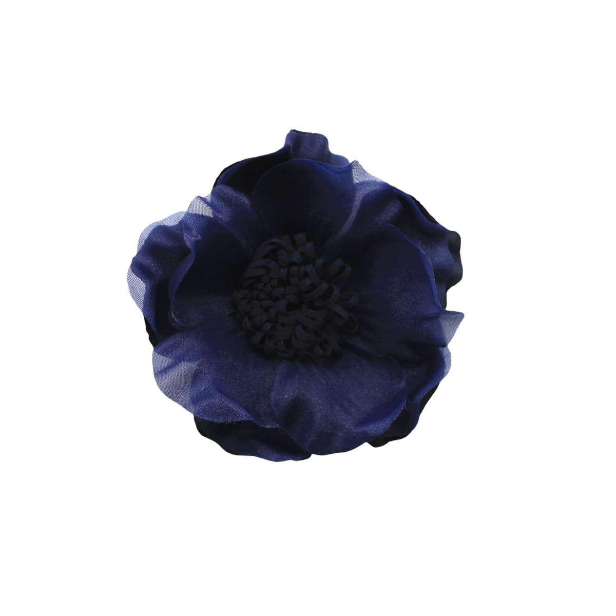 Elegant Large Cloth Flower Brooches Big Camellia Flower Pin for Women Dainty Cloth Fabric Rose Brooches Dress Skirt Scarf Hat Pins Clothing Decoration Accessories (Navy Blue)