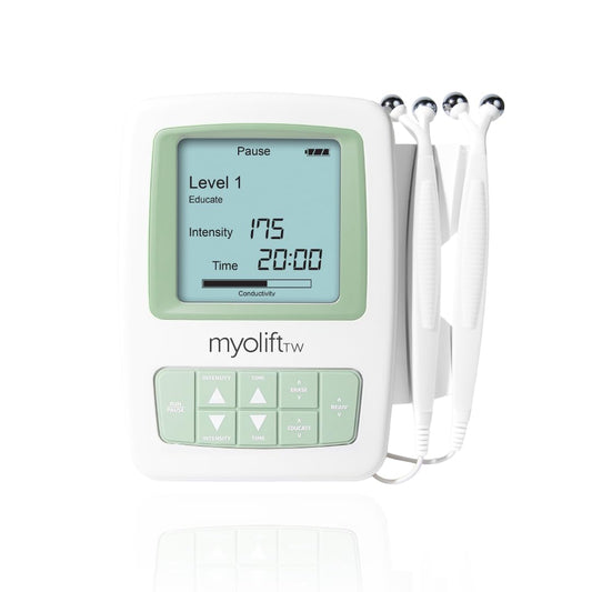 7e Wellness MyoLift TriWave Microcurrent Facial Device for Face Lifting & Toning with Conductive Gel, Probes, Masks – 3-Wave Technology for Skin Firming, Smoothing & Circulation - Face & Neck Care