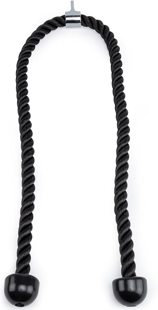 55 Inches Double Length Tricep Pull Down Rope - Heavy Duty Rope Attachment for Cable Machine, 360° Swivel Connector, Long Tricep Rope for Gym Home Commercial Workouts (4 Feet 7 Inch)