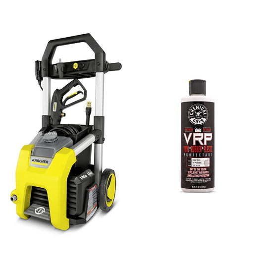 Karcher K1700 1700 PSI TruPressure Electric Power Pressure Washer – 1.2 GPM & Chemical Guys TVD_107_16 V.R.P. Vinyl, Rubber and Plastic (16 Oz)