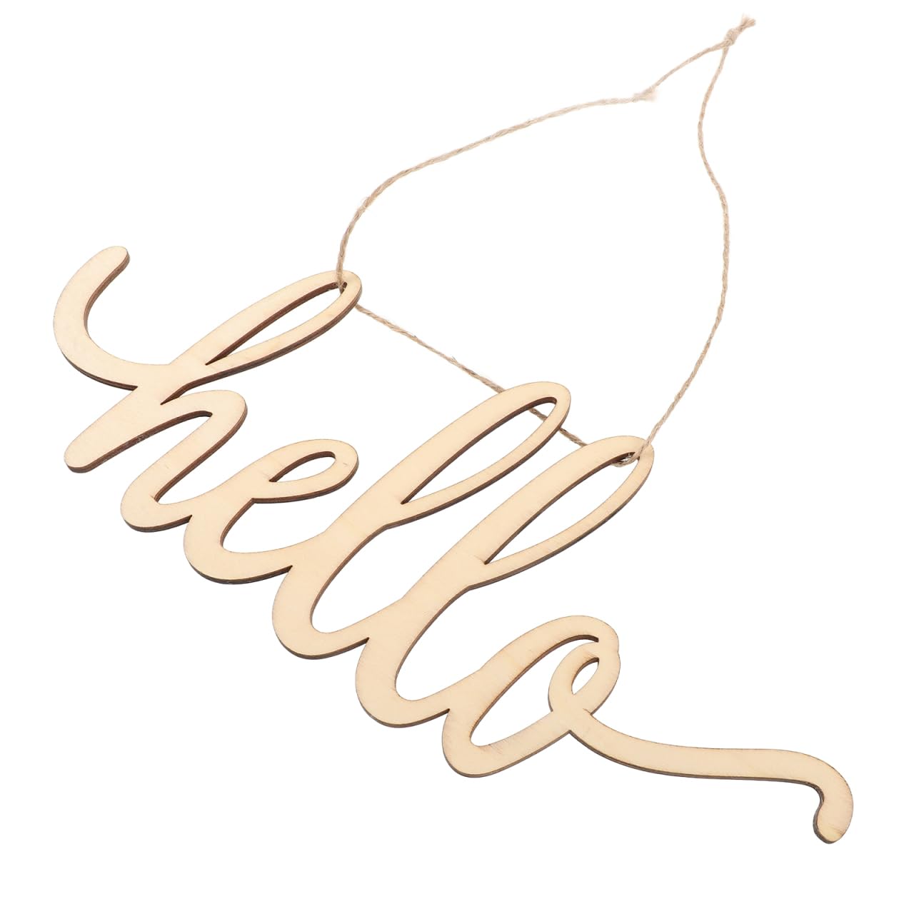 STOBOK 2pcs Wooden Hello Letter Signs, Hello Sign Cutout Unfinished Wooden Unfinished Hanging Ornaments Rustic Wall Art Decoration Decorative s for Home Restaurant Wedding