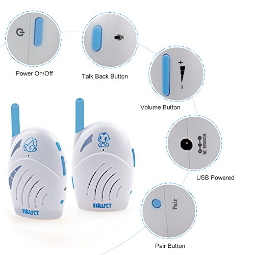 Audio Baby Monitor Intercom walkie-Talkie Two-Way Portable USB Charging
