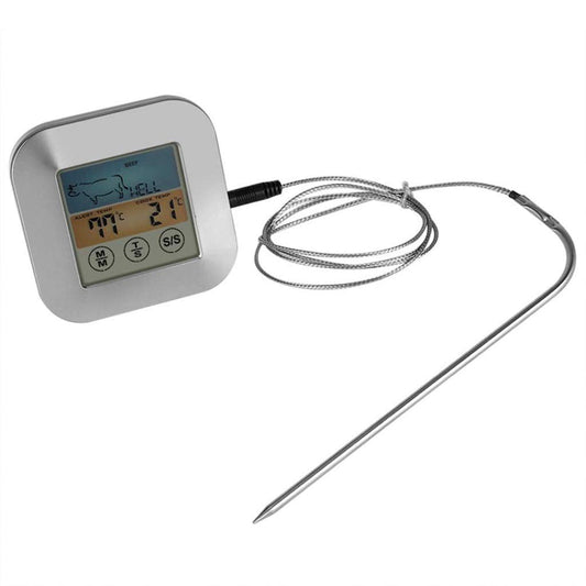 BERHUTJ Touchscreen Digital Food Meat Thermometer Timer Alert for Kitchen Cooking BBQ Grill