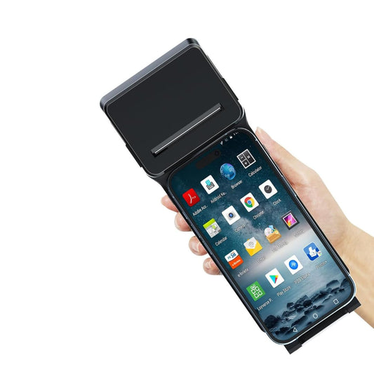 Multzo POS XP-P1 Portable Thermal Printer, USB & Bluetooth, 58mm Paper Width, High-Speed Printing, 1D/2D Barcode Scanning, Compatible with Windows, Linux, Android, iOS (Black)