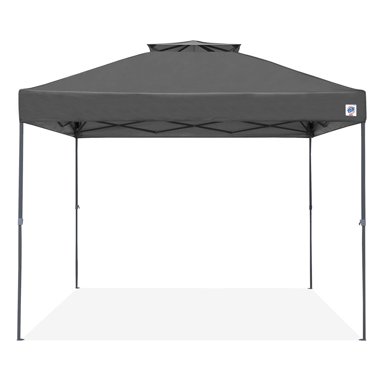 E-Z UP Patriot ONE-UP Technology Vented Shelter, 10' x 10', Steel Grey