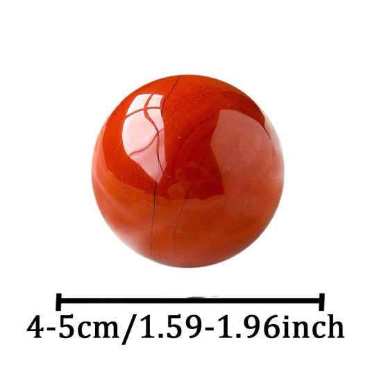 40-50mm Natural Red Jasper Crystal Ball, Hand Polished Quartz Stone Sphere, Reiki Healing Mineral Sphere, Energy Balancing Degaussing Stone, Home Office Desktop Ornament, Crystal Collection Gift
