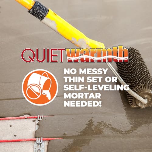 QuietWarmth Float QWARM1.5X10F240 Radiant Floor Heating Mat for below Laminate, Wood, Luxury Vinyl Floating Flooring- Cuttable Mat Size 1.5’x10' 240 Volt (Covers 15sf)