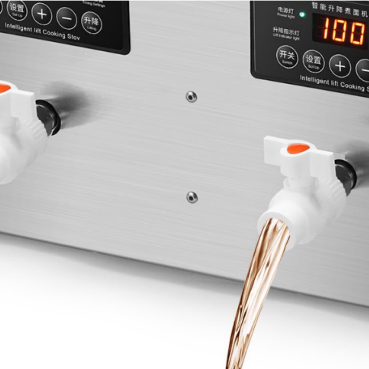 Koalalko Auto-lift Commercial Pasta Cooker with Timer, Noodle Cooking Machine with 2 Drainage,Macaroni Vegetable Dumpling Cooker,Boiler For Spaghetti Ramen,Temperature Adjustable (4 holes)