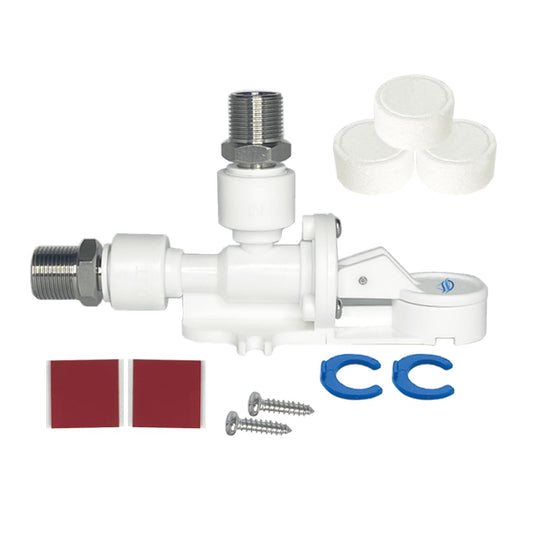 1/4", 3/8", or High Flow Leak Stop Valve, Automatic Water Shut Off Valve, Leak Detector, Leak Protection for Reverse Osmosis to Full Flow Under Sink Water Filters (3/8" High Flow 1-Pack)