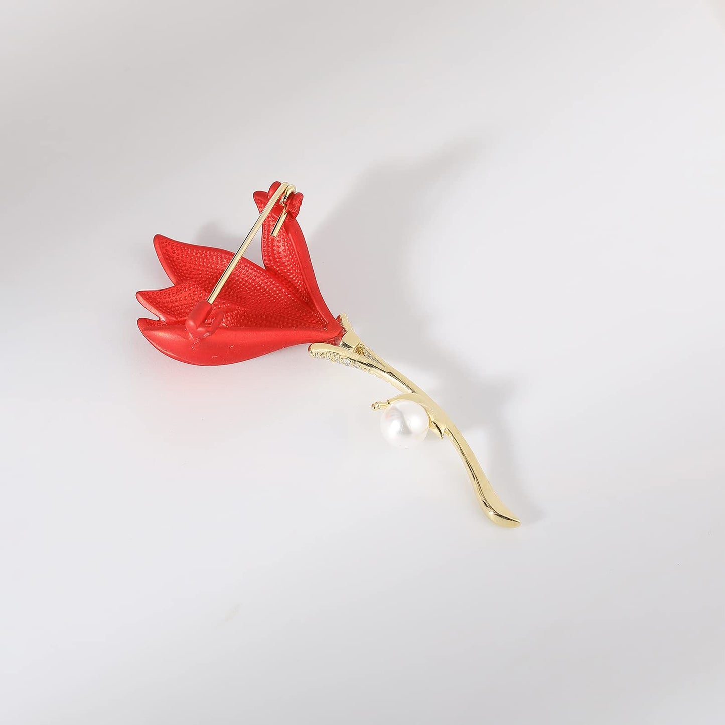 AILONMEI Floral Series Brooch Pins For Women Fashion Costume Pearl Flower Designer Broach & Pins Jewelry Christmas Gift (Poppy)