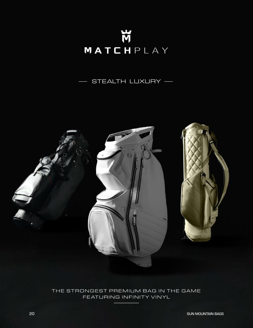 Sun Mountain Men's Matchplay LS Lightweight Stand Golf Bag 14-Way Top - 9 Pockets, Dual Strap System, Push & Electric Cart Compatible Compression Base, 2025 Model - Navy