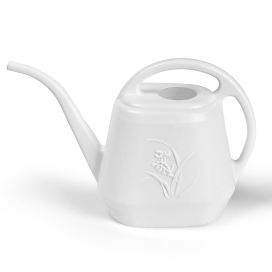 ZXJ Plant Watering Can - for Indoor and Outdoor Home Garden Plants - with Long Spout - White - 1/2 Gallon