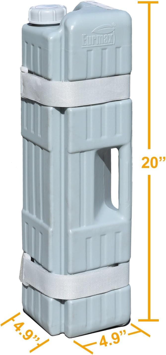 Eurmax USA 4-Pack Universal Upgraded Commercial Canopy Weights - Leg Weight Bottles for Pop Up Canopy Tents,Gazebos&Shelters - Easy Wrap-Around Hook&Loop Installation,Multi-Fill:Water,Sand,Gravel&More