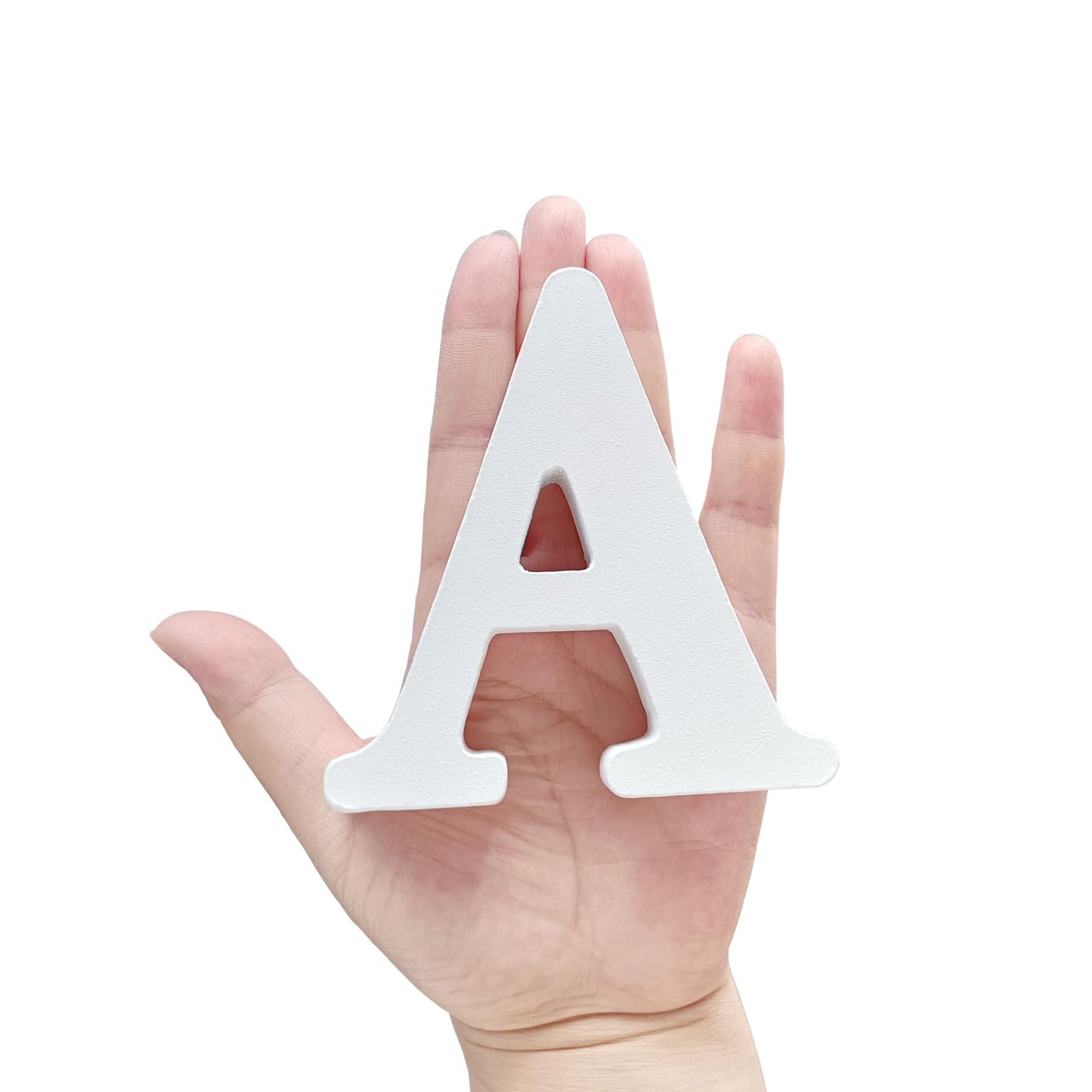 4 Inch Wood Letters, Unfinished Wooden Letters for Crafts, White Marquee Alphabet Letters for Wedding Birthday Party (Letter A)