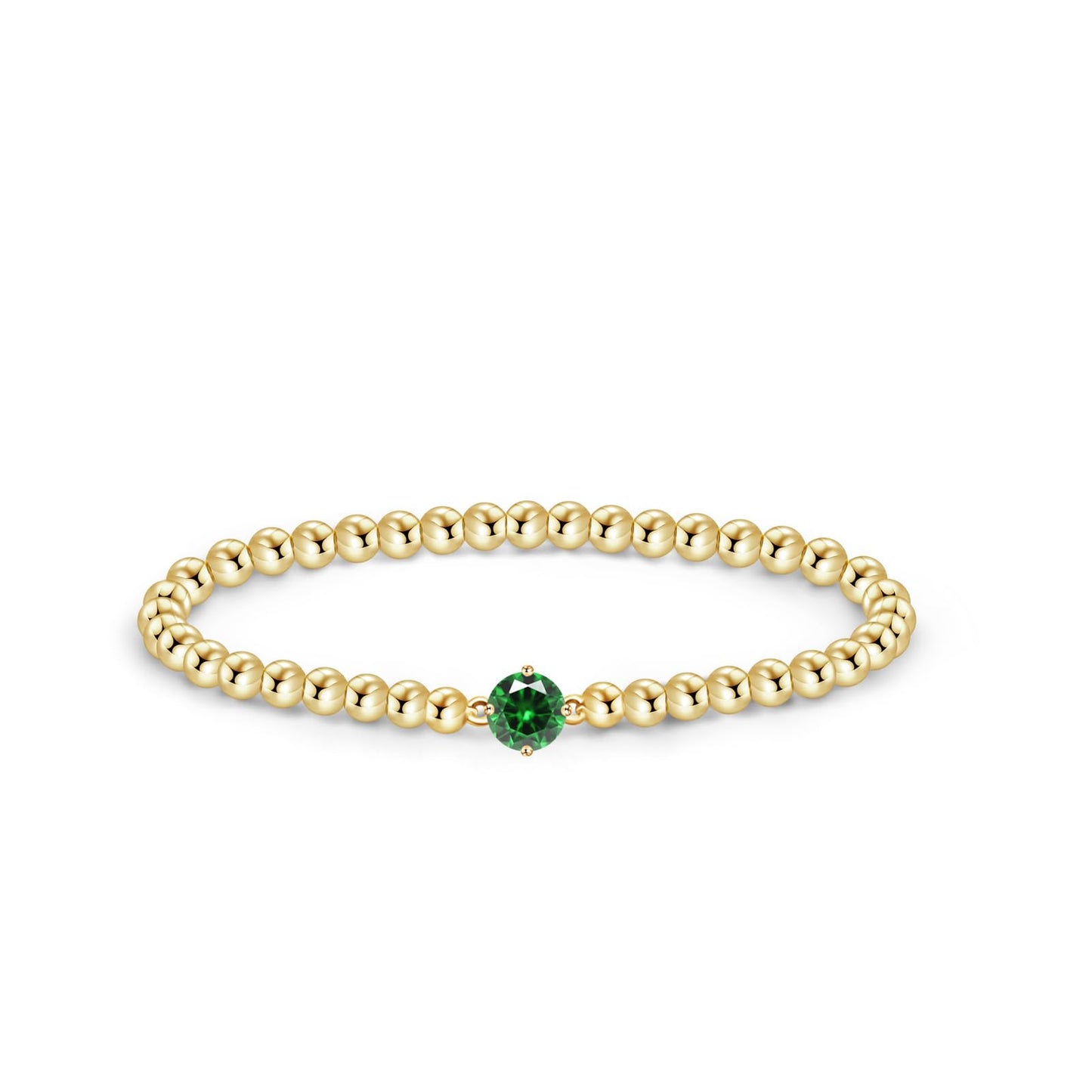 Free bird Gold Birthstone Bracelets for Women May Birthstone Jewelry Birthday Gifts for Women Dainty Gold Beaded Bracelet Gifts for Mom Wife Emerald Green Bracelet Graduation Gifts