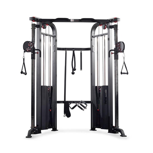 Titan Fitness Functional Trainer, Cable Crossover Machine with 200 LB Double Weight Stack, 2:1 Cable Pull Station, Home Gym Workout Weight Training Machine with Attachments