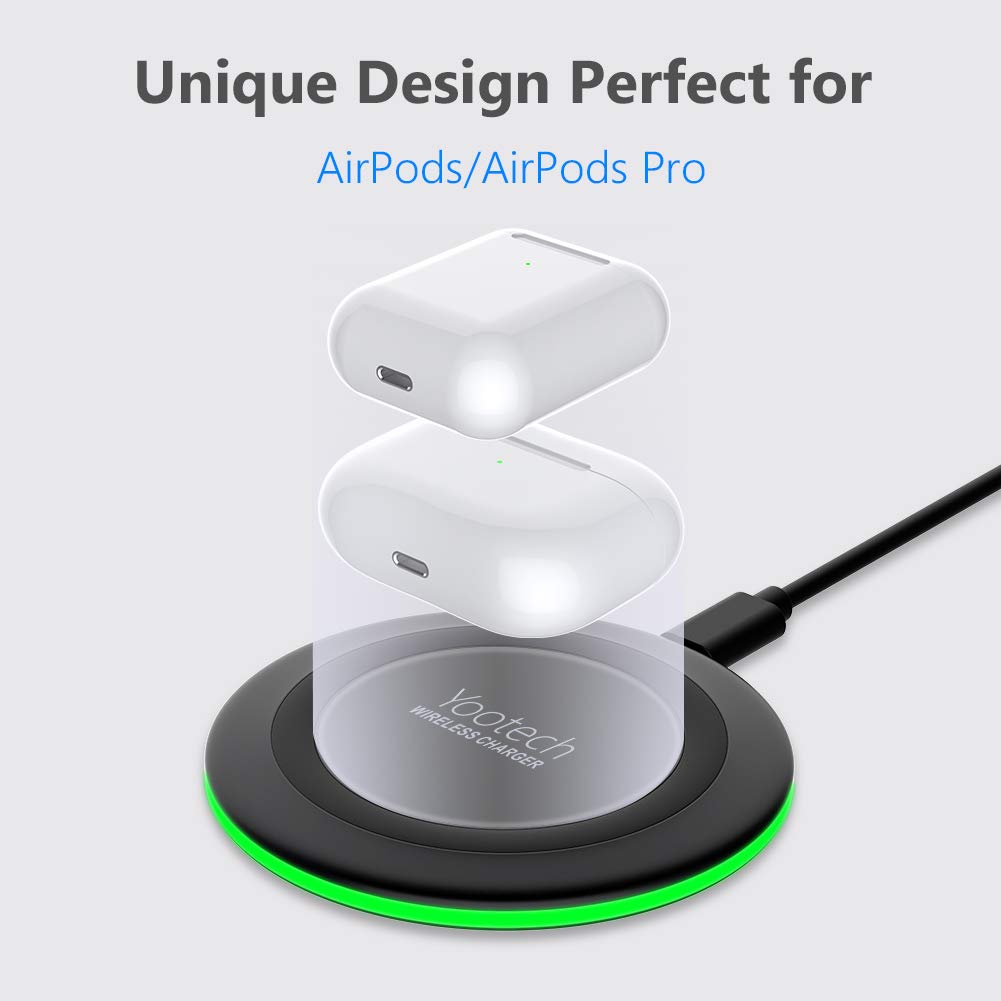 yootech Wireless Charger, 10W Max Wireless Charging Pad with Quick Adapter, Compatible with iPhone 17/17 Pro/17 Pro Max/Air/16/15/14/13/SE 2022/12/11/X,Samsung Galaxy S25/S24/S23, for AirPods Pro 3
