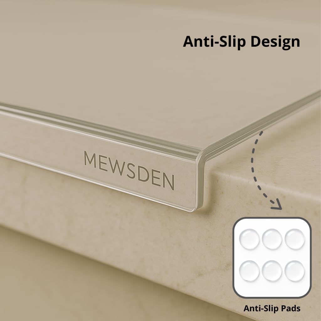 Set of 3 Acrylic Cutting Board with Counter Lip, Clear Cutting Board Set for Countertop Protector, Non-Slip Dough Mat, Minimalist Kitchen Decor, House Warming Gifts New Home(16.5"x12"/15"x10"/12"x8")