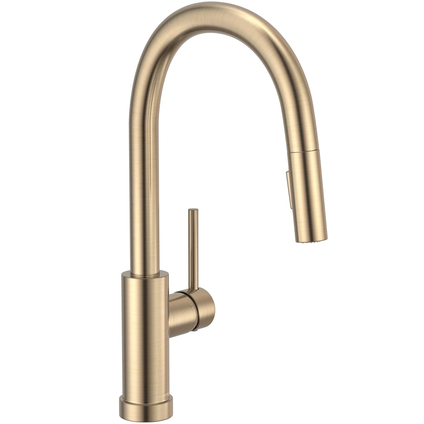 Lava Odoro Champagne Gold Kitchen Faucet with Pull Down Sprayer, Modern Kitchen Sink Faucet Single Hole Gold Faucet for Kitchen Sink with 2-Function Spray Head, Deck Plate Included, KF1120-CB