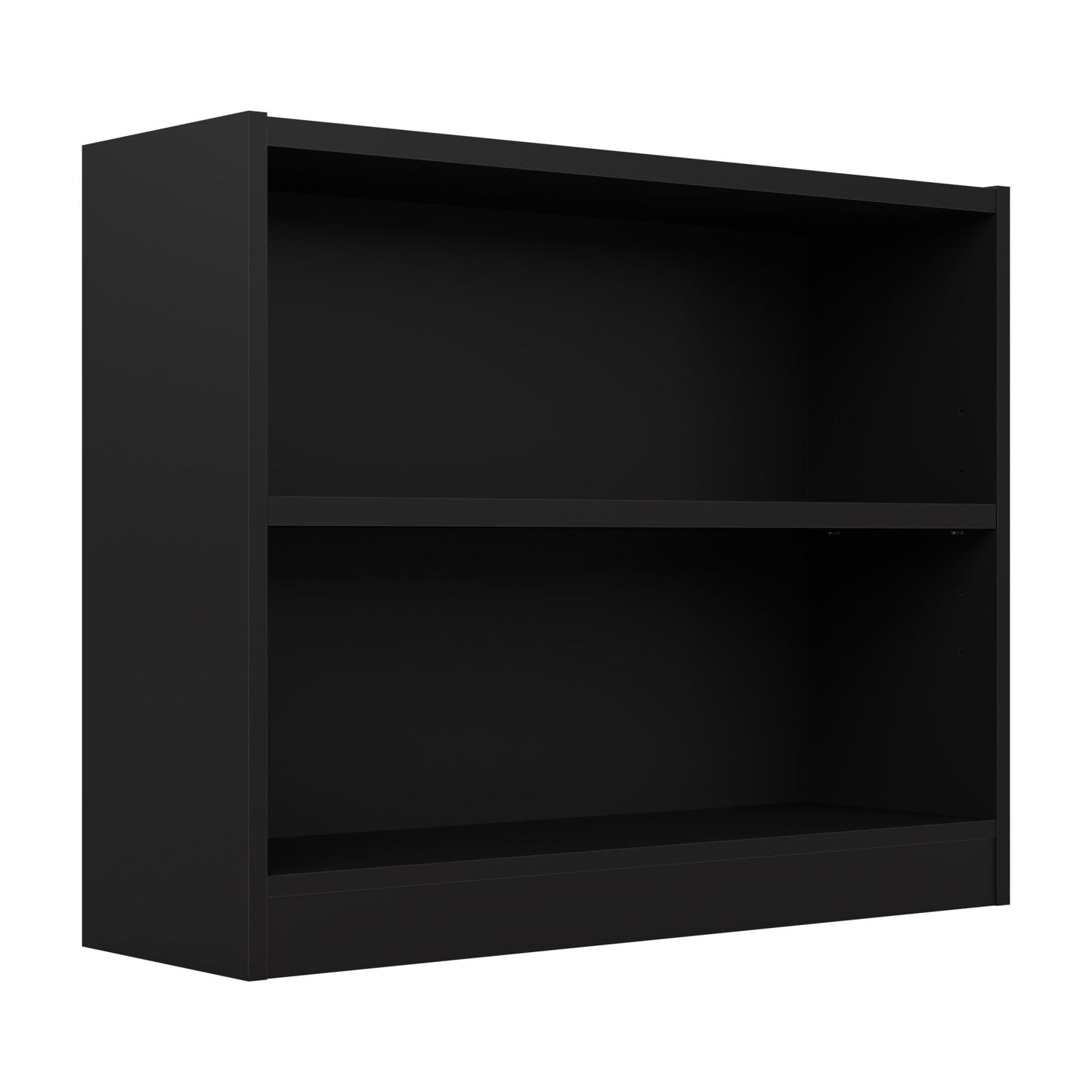 Bush Home Universal Small 2 Shelf Bookcase in Black, Low Storage and Display Bookshelf for Home Office or Living Room Organization