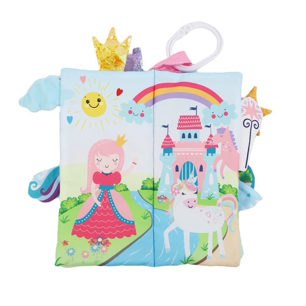 bebe mondo Unicorn Baby Crinkle Books & Mermaid Fish Teething Toy for Newborn Babies Infants 0-3-6-12-18 Months Baby Gift