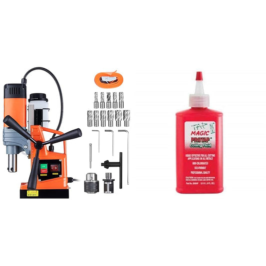 VEVOR Mag Drill Press, 1300W 1.57" Boring Diameter, 2922lbf Power Portable Magnetic Drill & Tap Magic 30004P ProTap Cutting Fluid, 4 oz. Size