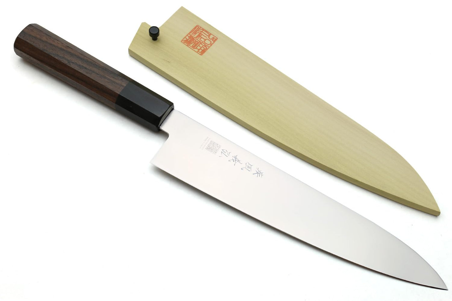 Yoshihiro AUS10 Ice Hardened Stainless Steel Wa Gyuto Japanese Chef Knife Rosewood Handle (8.25"(210mm))