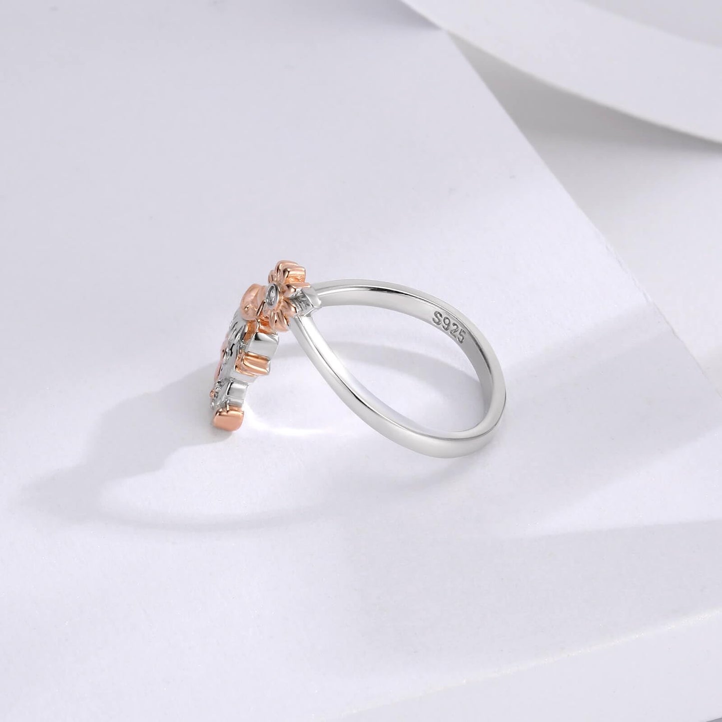 Zepmais 925 Sterling Silver Animal Ring - Adjustable Open Owl Axolotl Rings with Heart Cubic Zirconia Opal Cute Animals Jewelry Gifts for Women (Highland Cow)