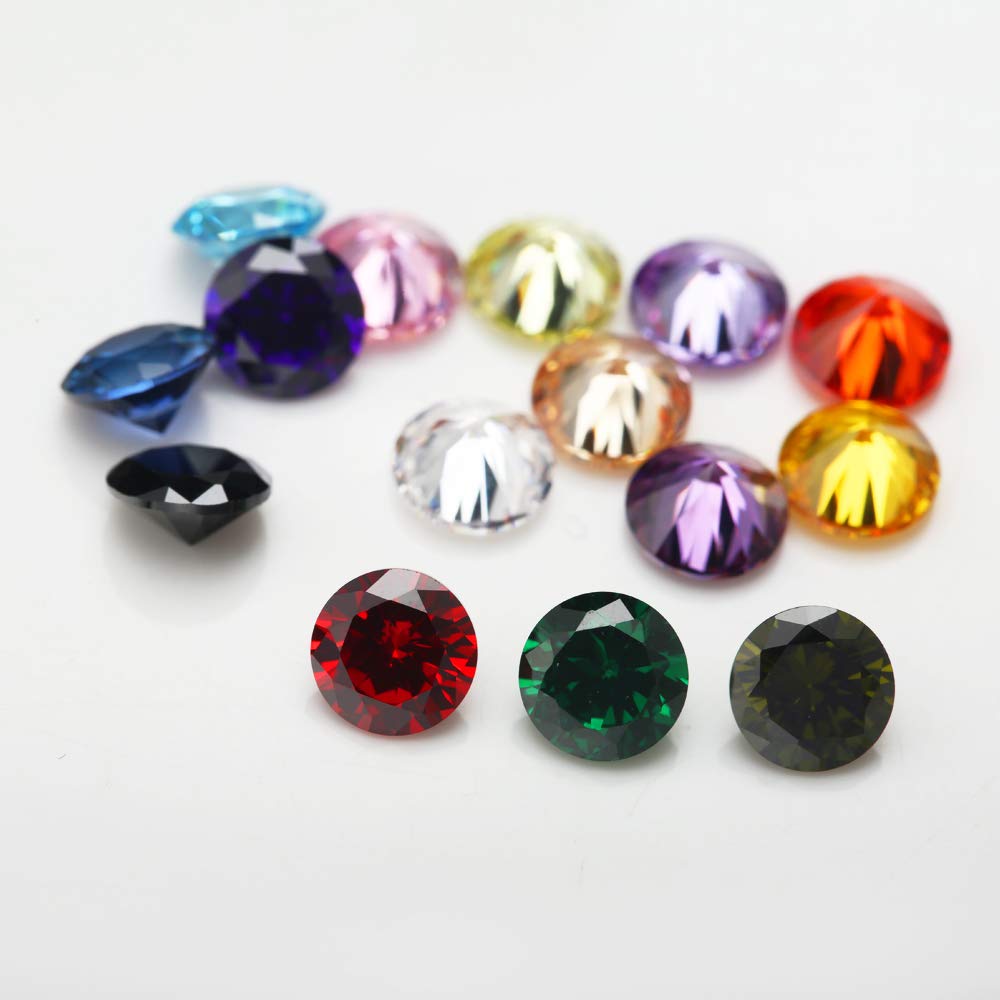 JIANGYUANGEMS 1500pcs 3mm Round Cut 5A Cubic Zirconia Stone Mix 15 Colors Loose CZ Synthetic Gemstone for Jewelry Making 100pcs per color