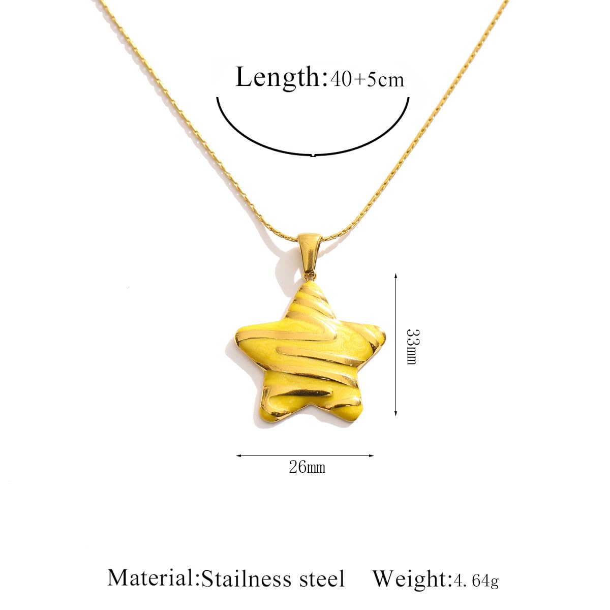 HWJQ Boho Starfish Choker Necklace Enamel Starfish Star Pendant Necklace Stainless Steel Sea Star Necklaces for Women Beachy Jewelry