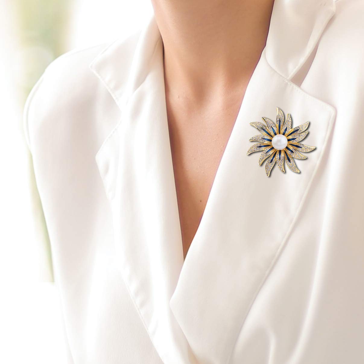 Large Brooches Pins for Women Girls Fashion Gold Flower Jewelry
