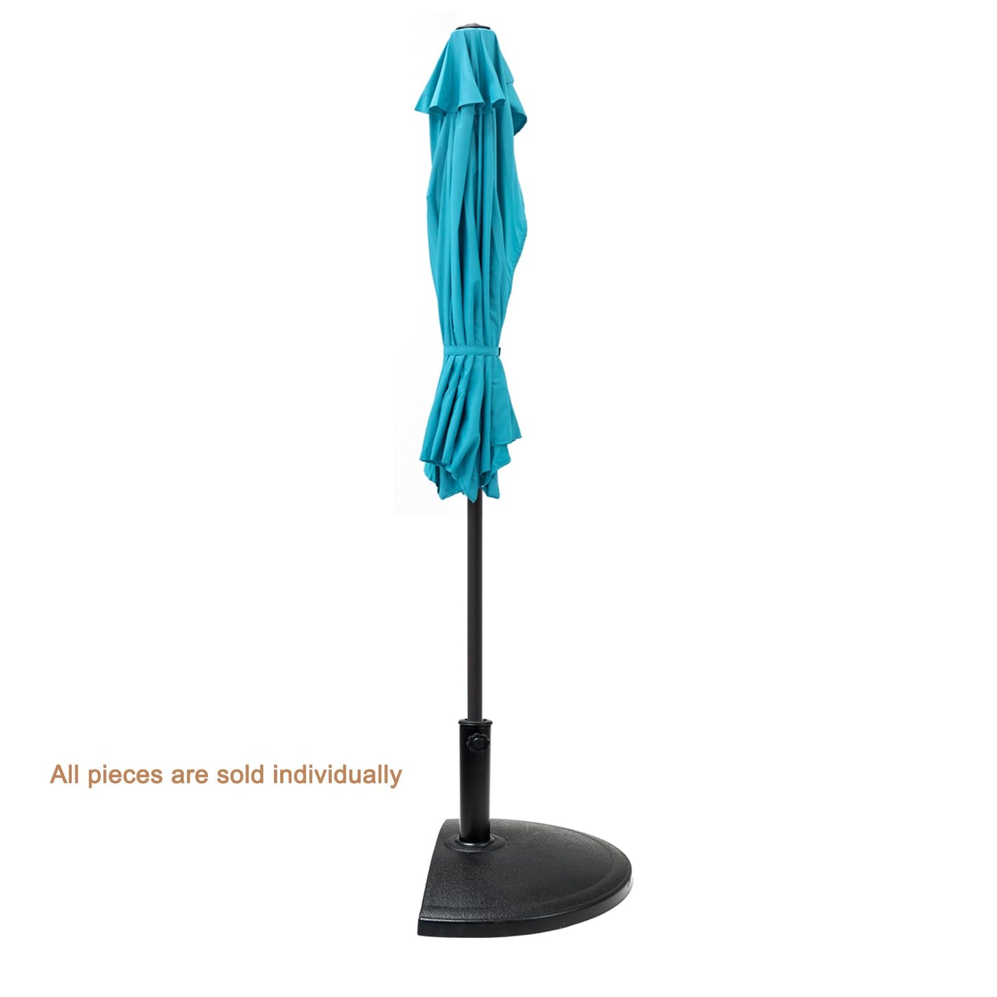 C-Hopetree 33 lb Half Round Heavy Duty Base Stand Weight for Outdoor Patio Market Umbrella, Black