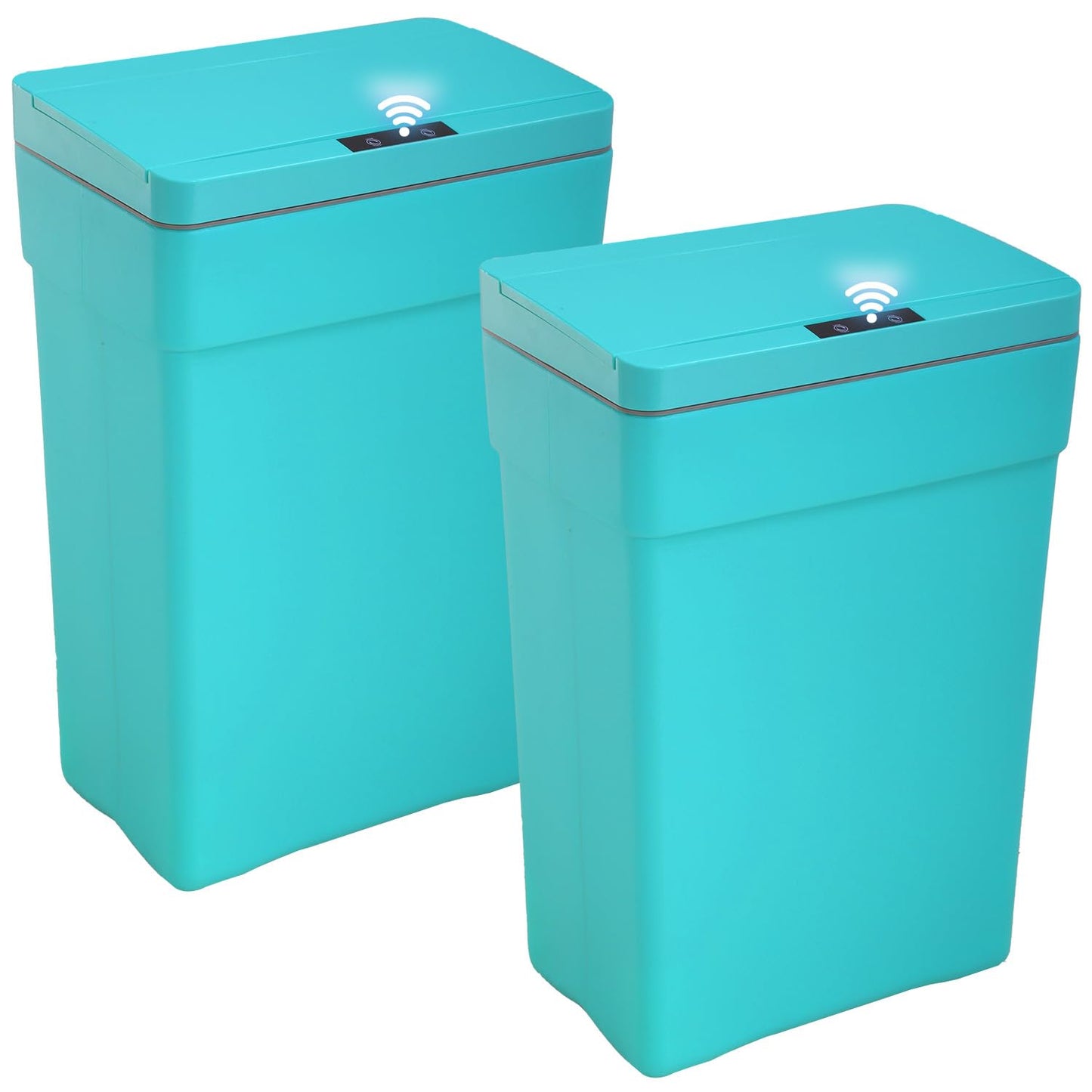 BestOffice 13 Gallon Trash Can Automatic Kitchen Trash Can Touch Free High-Capacity Garbage Can with Lid for Bedroom Bathroom Home Office 50 Liter (Black, 1) (2, Blue)