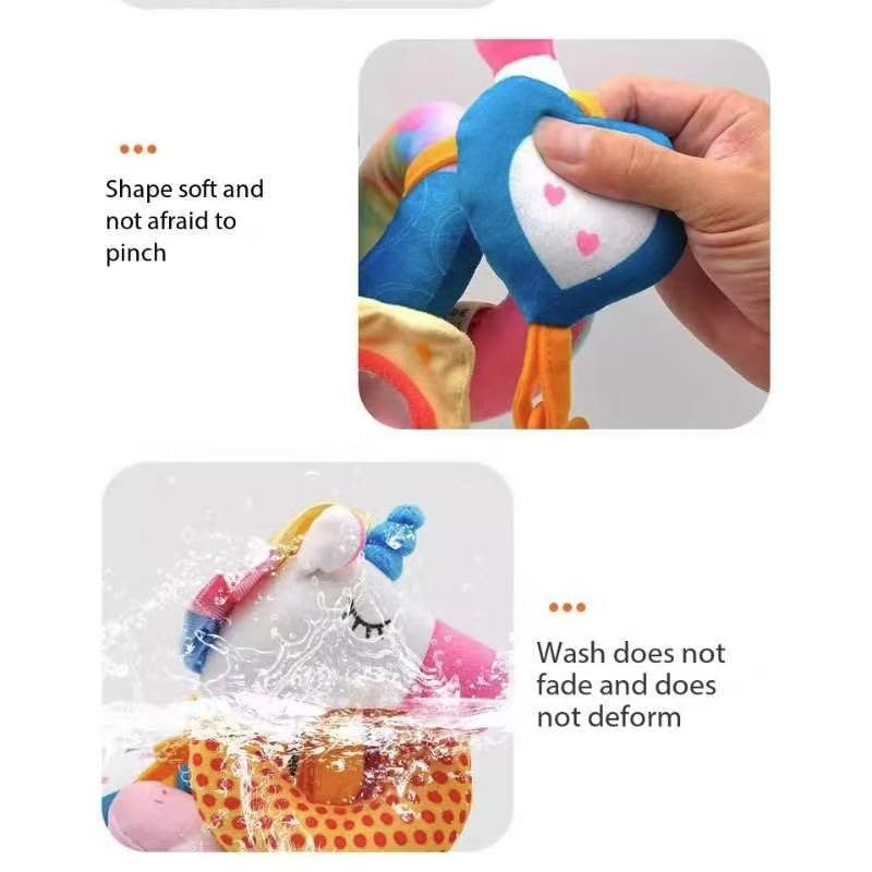 GZYFUVALW Spiral Car Seat & Stroller Activity Toys-Baby Sensory Toys for Babies 0-12 Months Boys Girls - Hanging Toys Carseat Crib Stroller, withbRattle, Mirror, Crinkle, Squeaky Baby Gifts 02