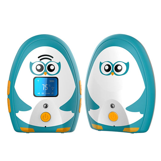 TIMEFLYS Audio Baby Monitor OL Portable, Talk Back Intercom, Long Range up to 1000 ft, Temperature Monitoring and Warning, Lullabies, Vibration, LCD Display, 2 Cables 2 Sets of Rechargeable Battery