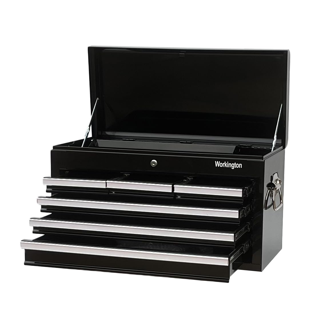 Workington Professional Industrial Portable Metal Tool Chest with 6 Drawers, 26" 6-Drawer Tool Chest Cabinet with Ball Bearing Drawer Slides, Steel Tool Storage Box Organizer 4015 Black