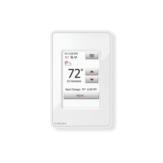 OJ Microline Electric Radiant Floor Heating Thermostat, WiFi Programmable Thermostat with GFCI, Dual Sensing, Dual Voltage, with Intuitive Touch Screen Interface, UWG4-4999, Includes Floor Sensor