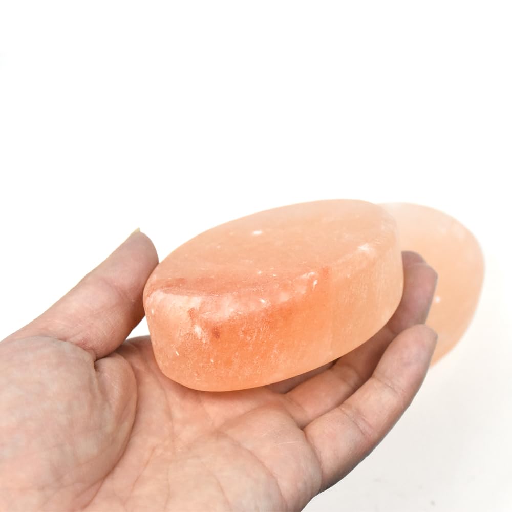 QYLHH 2 Pcs Leaf Shape Himalayan Salt Massage Stones Hot Massage Cold Massage Stones Set Warm Rocks Kit for Facial SPA3.93 * 2.76IN(10 * 7CM