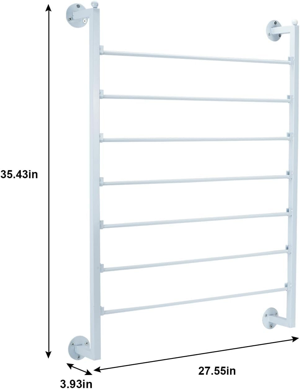 Ribbon Organizer, 7 Tier Wall Mounted Metal Holder ,Holiday/Birthday Gift Wrapping Organizer Storage Ribbon Storage Rack for Craft Cake Shop Flower Store,Tie Scarf Rack Belt Towel Holder(White)