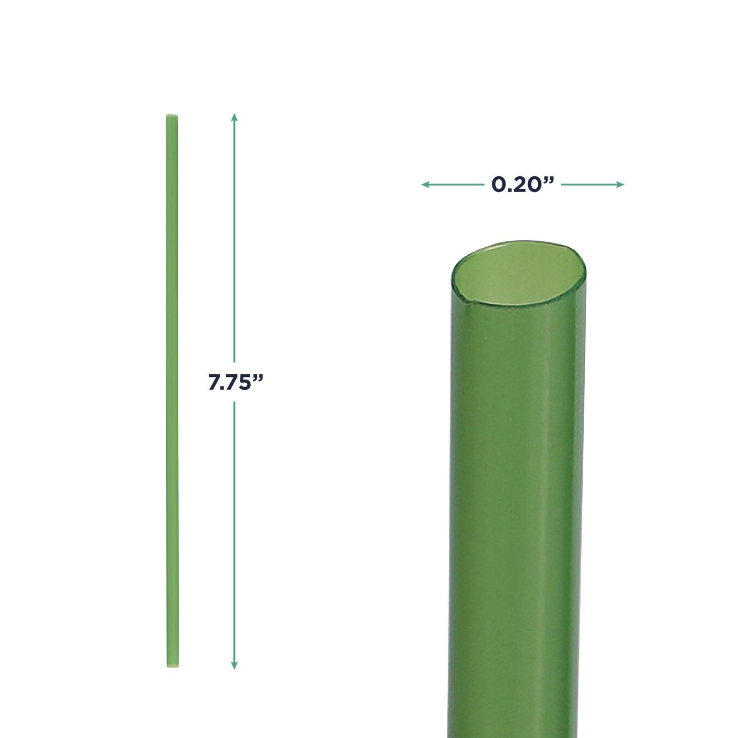Eco-Products Compostable Paper Wrapped Plastic Straws, 7.75" Long, 5mm Diameter, Case of 9600, Green Disposable Plant Based PLA Plastic, Standard Sized Drinking Straws, ASTM Compliant, BPI-Certified